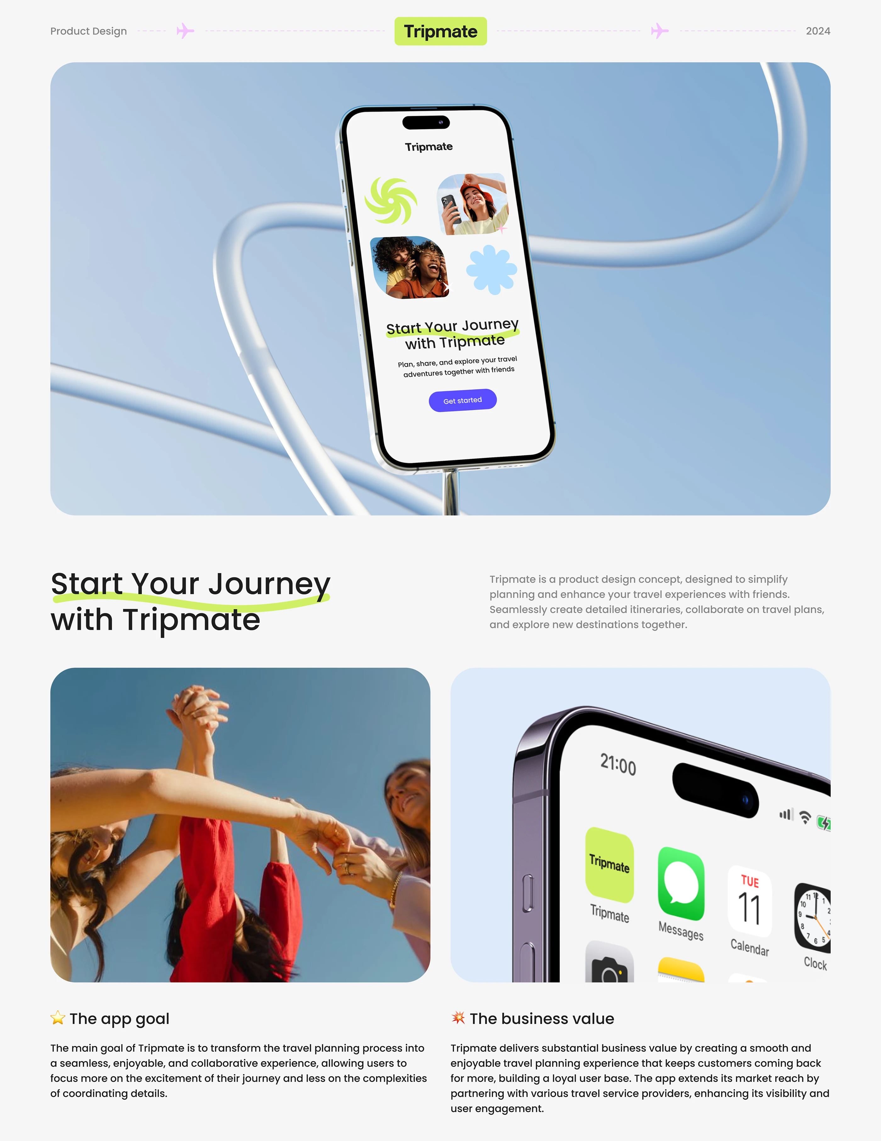 Tripmate app concept: plan, share, and explore travel adventures together